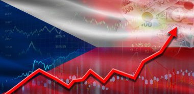 Piyasa grafiğinde Çek Cumhuriyeti 'nin finansal büyümesi. Çek Cumhuriyeti mali grafiğinde ekonomik büyüme