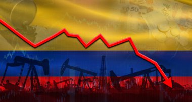 Ekonomik tabloda Portekiz bayrağı ile petrol fiyatları düşüyor. Finansal grafikte Portekiz bayrağı ile petrol krizi