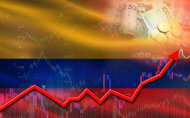 Kolombiya ekonomik büyümesi finansal grafikte. Kolombiya piyasa grafiğinde finansal büyüme