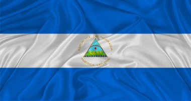 Kumaş desenli Nikaragua bayrağı. Nikaragua bayrağının dalgalanmasını kapat