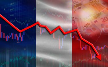 Fransa ekonomi piyasasında finansal çöküş yaşıyor. Ekonomik grafikte Fransa mali krizi