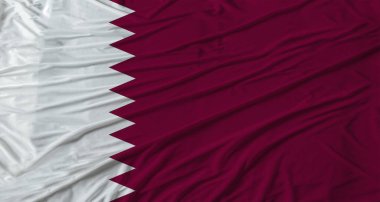 Katar bayrağını dalgalandırın. Kumaş desenli Katar bayrağı