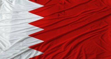Bahreyn bayrağını dalgalandırın. Kumaş desenli Bahreyn bayrağı