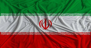 Kumaş desenli İran bayrağı. Kumaş desenli İran bayrağı