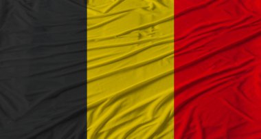 Belgian flag waving. Flag of Belgium with cloth texture