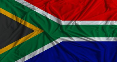 South African flag with fabric texture background. National flag of South Africa