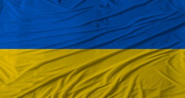 Ukrainian flag waving. Flag of Ukraine with cloth texture