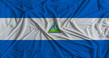 Kumaş desenli Nikaragua bayrağı. Nikaragua Ulusal Bayrağı