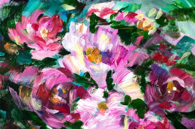 Yağlı boya, Flowers. İzlenimcilik stili, çiçek boyama, hala tuval boyama, sanatçı. Çiçek tasarımı ya da baskısı için. renk 2023