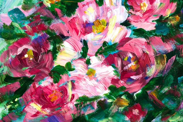 Oil painting, Flowers. impressionism style, flower painting, still painting canvas, artist. for design or print floral illustration. color 2023