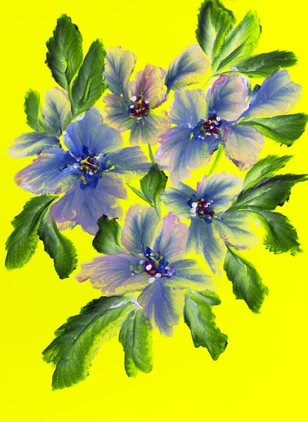 Abstraktní Barevné Květy Jasném Pozadí Malba Barvami Impresionistický Styl Malba — Stock fotografie