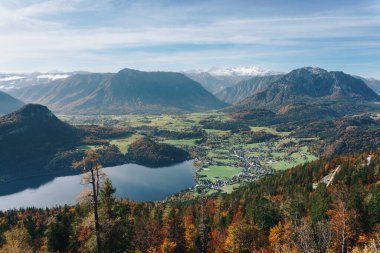 Altaussee and lake Altausseer See in the Salzkammergut in Austria, European Alps. clipart