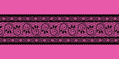 Pembe arka planda siyah dantel - Seksi sevgililer günü seksi iç çamaşırı tasarımı