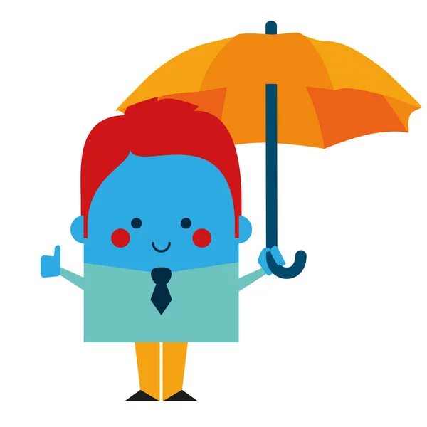 Illustration Eines Geschäftsmannes Mit Regenschirm Geschäfts Und Arbeitsdesign Thema — Stockfoto