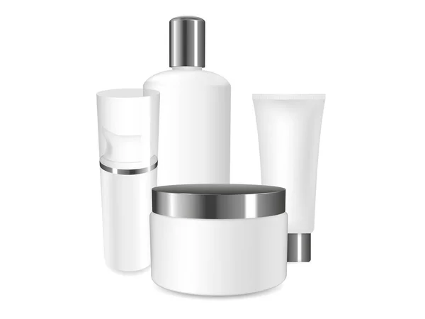 Set Vasi Cosmetici Bottiglia Tubo Tema Modello Elemento Design Isolato — Foto Stock
