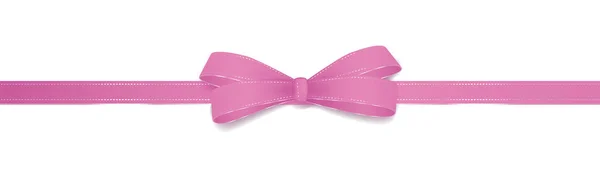 Pink Bow White Background Christmas Ribbon Presents Design Theme — Stock Photo, Image