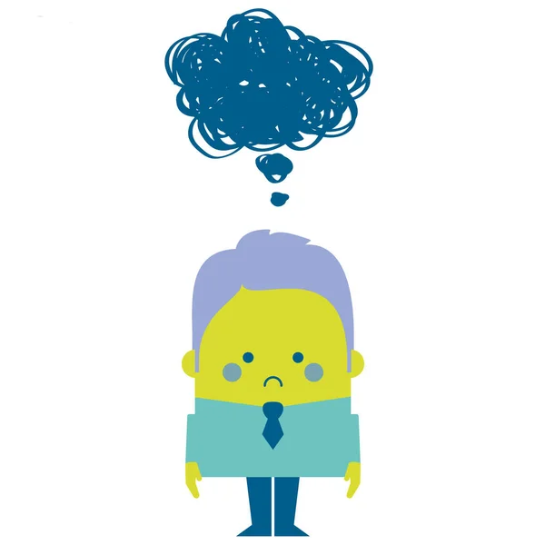 Illustration Sad Businessman Dark Cloud His Head Business Working Design — Stock Photo, Image
