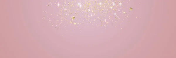 Gold Glitter Stars Background Celebration Happy New Year Design Theme — Stock Photo, Image