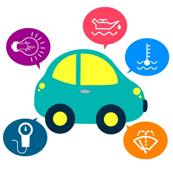 Car check illustration - lifestyle facts attitude design theme