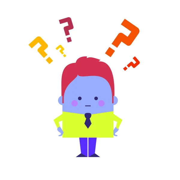Illustration of a businessman with question marks -  lifestyle facts attitude design theme