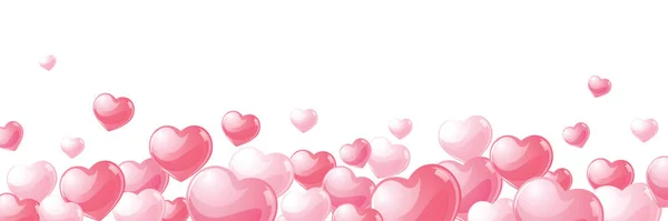 Pink Love Hearts Illustration Banner Valentines Day Design Theme — Foto de Stock