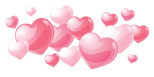 Wave Love Hearts Illustration Valentines Day Design Banner Theme — Photo