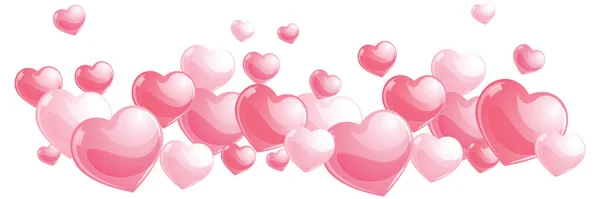 Wave Love Hearts Illustration Valentines Day Design Banner Theme — Foto de Stock