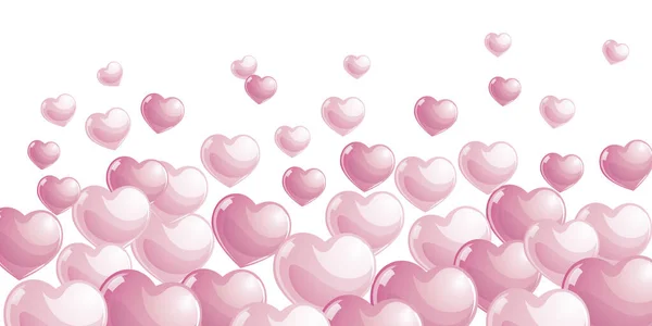Wave Love Hearts Illustration Valentines Day Design Banner Theme — Photo