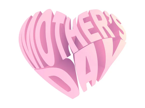 Szczęśliwy Dzień Matki Kształcie Serca Białym Tle Nowoczesny Styl Typograficzny — Zdjęcie stockowe