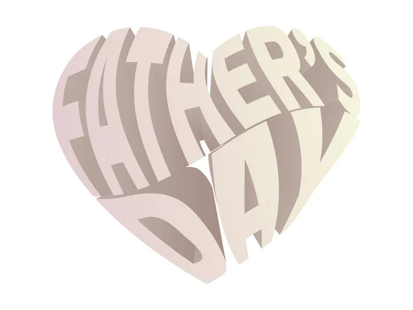 Happy Fathers Day Heart Shape White Background Modern Typography Design — Stock Photo, Image