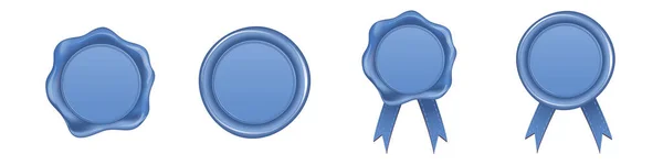 Selos Cera Lilás Azul Isolados Sobre Fundo Branco Elementos Design — Fotografia de Stock