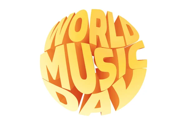 World Music Day Élément Conception Rendu Thème Type Stylisé Graphique — Photo