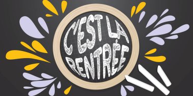 Fransızcadan okul afişine - tasarım elemanı teması