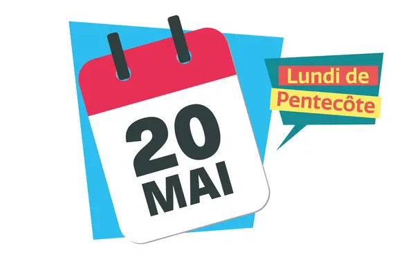 Pfingstmontag 2024 Französisch Mai Kalenderdatum Design — Stockfoto