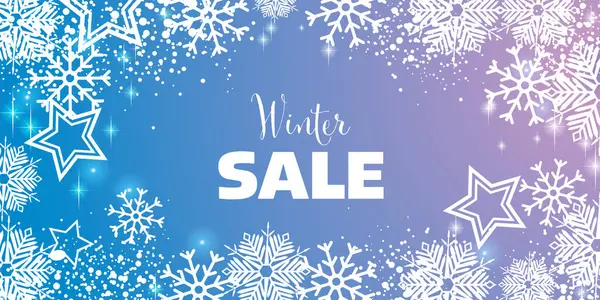 Winter sale background with snowflakes - Design banner theme