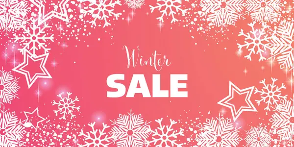 Winter sale background with snowflakes - Design banner theme