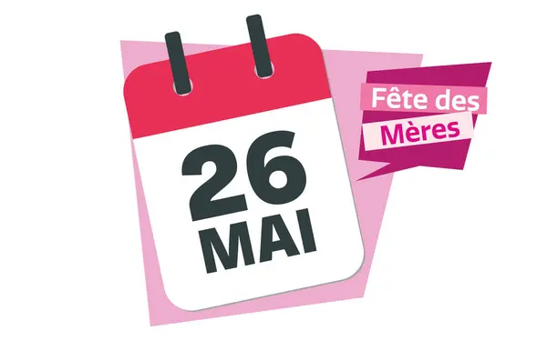 Muttertag 2024 Französisch Mai Kalenderdatum Design Stockbild