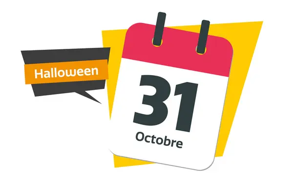 Jour Halloween Français Français Octobre Calendrier Date Design Photos De Stock Libres De Droits