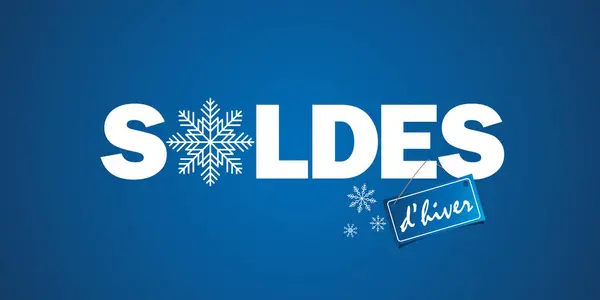 Winterverkauf Hintergrund Mit Schneeflocken Frankreich Verkauf Banner Thema Stockfoto