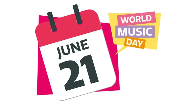 Journée Mondiale Musique Juin Calendrier Date Design Photo De Stock