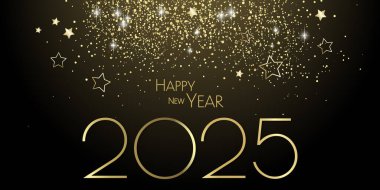 Mutlu yıllar 2025 tasarım afişi