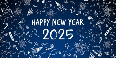 Mutlu yıllar 2025 tasarım afişi