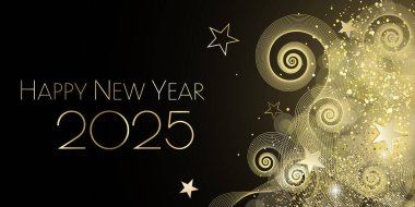 Mutlu yıllar 2025 tasarım afişi