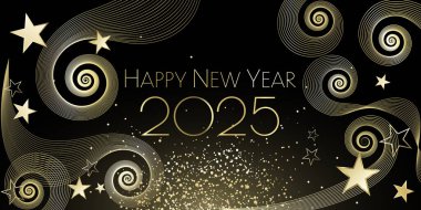 Mutlu yıllar 2025 tasarım afişi