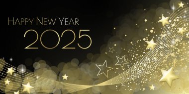 Mutlu yıllar 2025 tasarım afişi