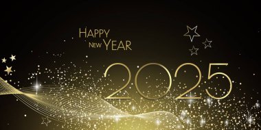 Mutlu yıllar 2025 tasarım afişi