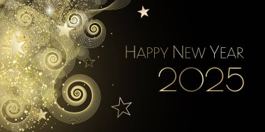 Mutlu yıllar 2025 tasarım afişi