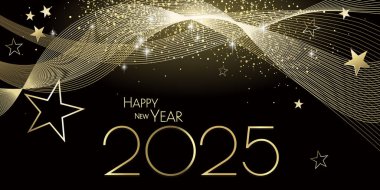 Mutlu yıllar 2025 tasarım afişi