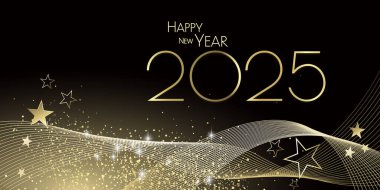 Mutlu yıllar 2025 tasarım afişi