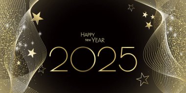 Mutlu yıllar 2025 tasarım afişi